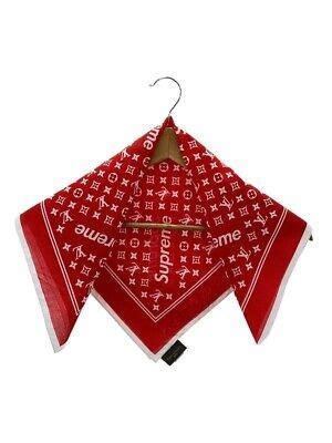 Supreme Louis Vuitton Monogram Bandana Red mini scarf 55cm 